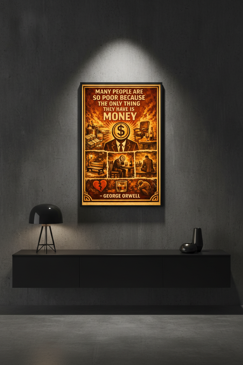 Many People Are So Poor Because the Only Thing They Have Is Money Poster