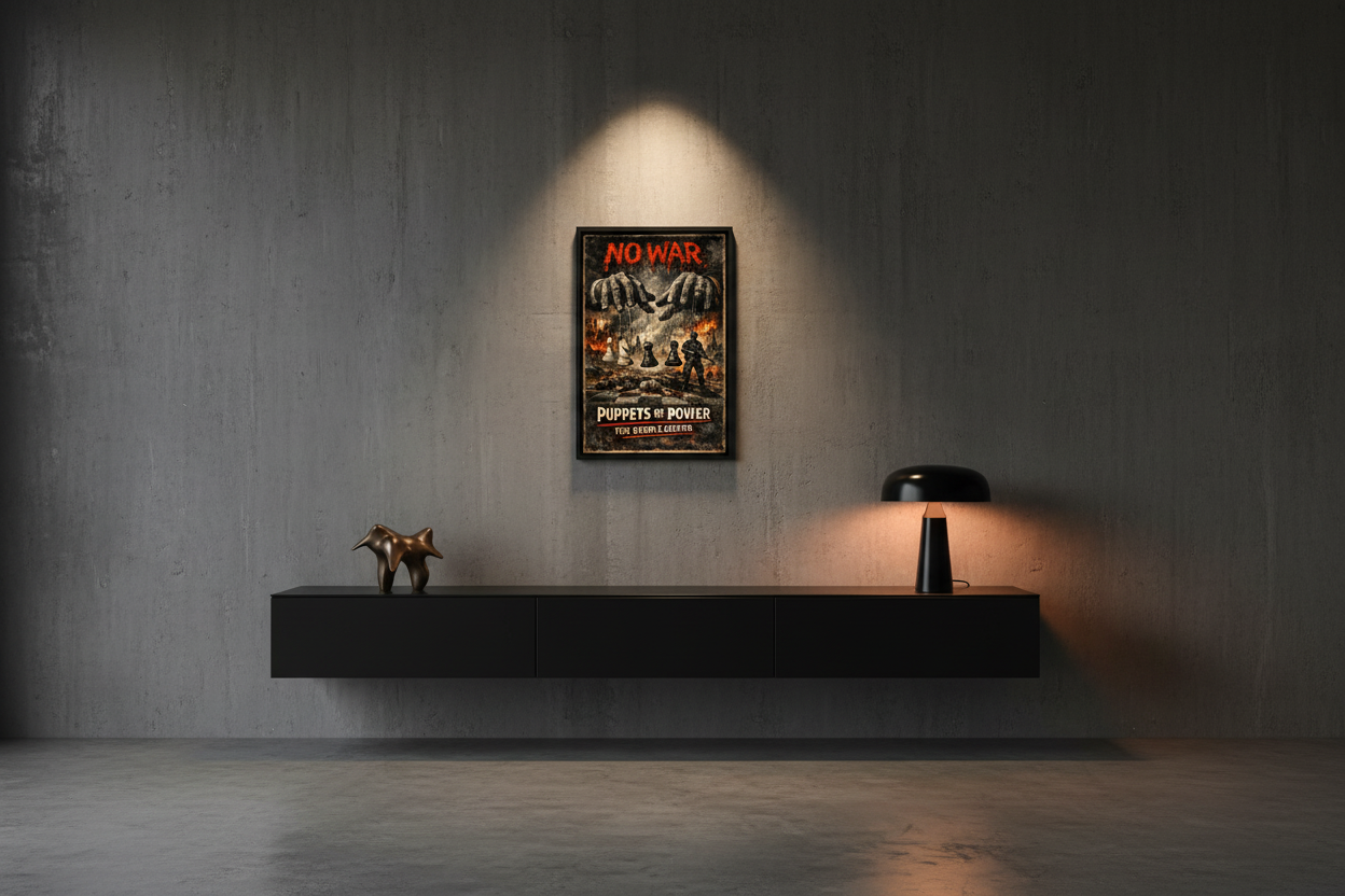 No War – Puppets of Power Vintage Poster