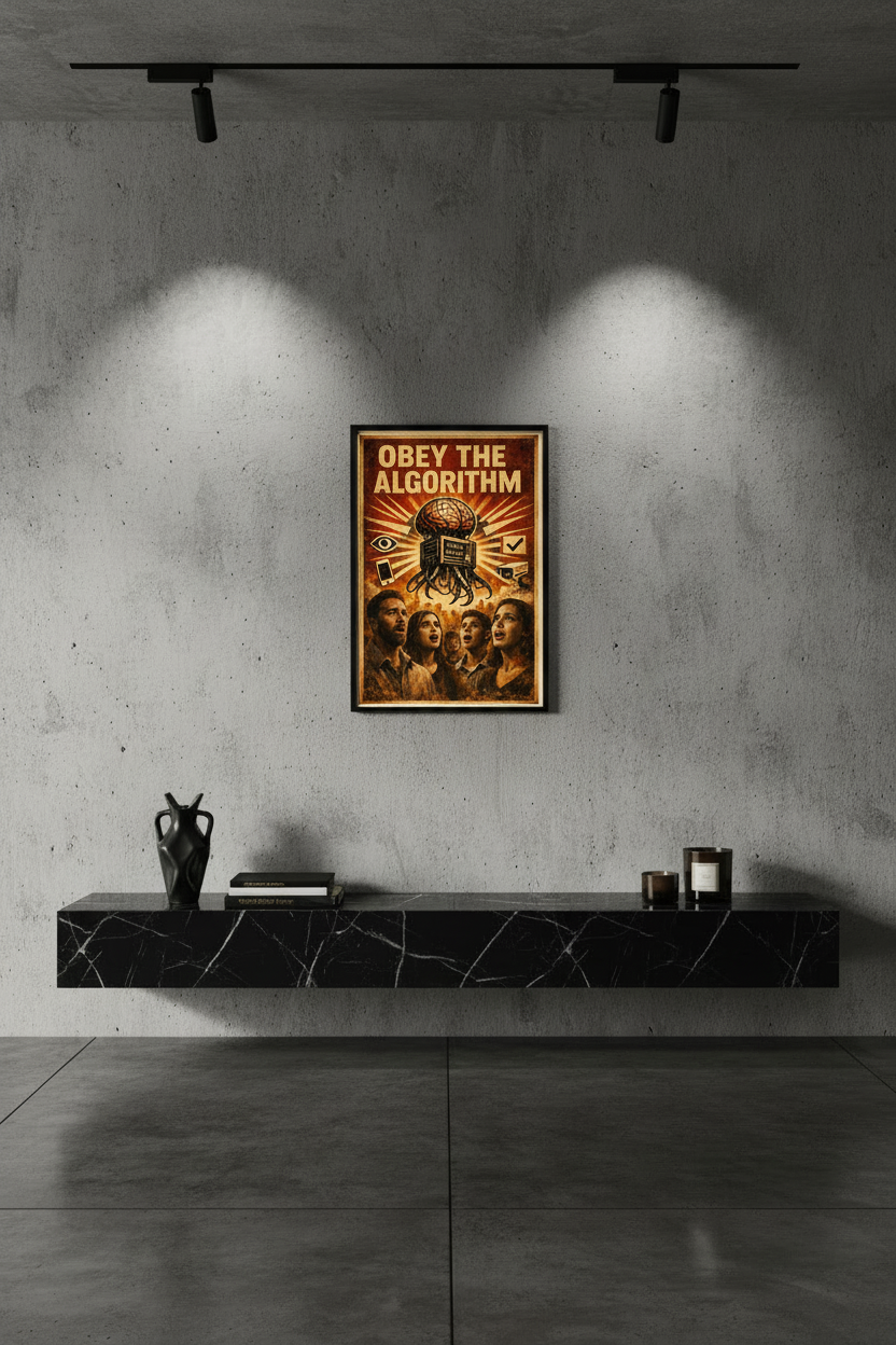 Obey the Algorithm Vintage Poster