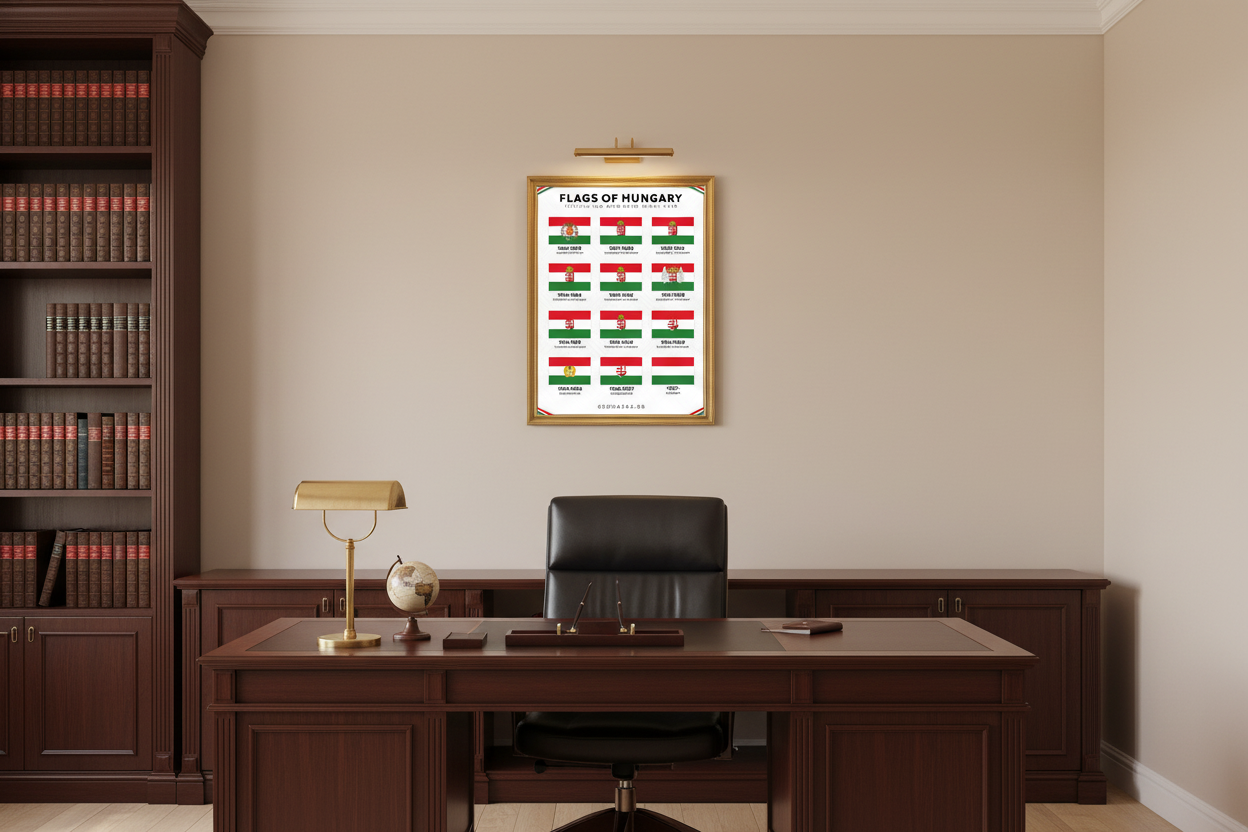 Flags of Hungary Timeline Poster