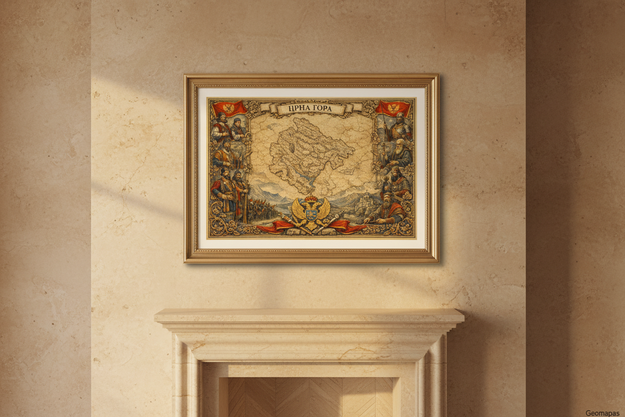 Timeless Montenegro Vintage Map