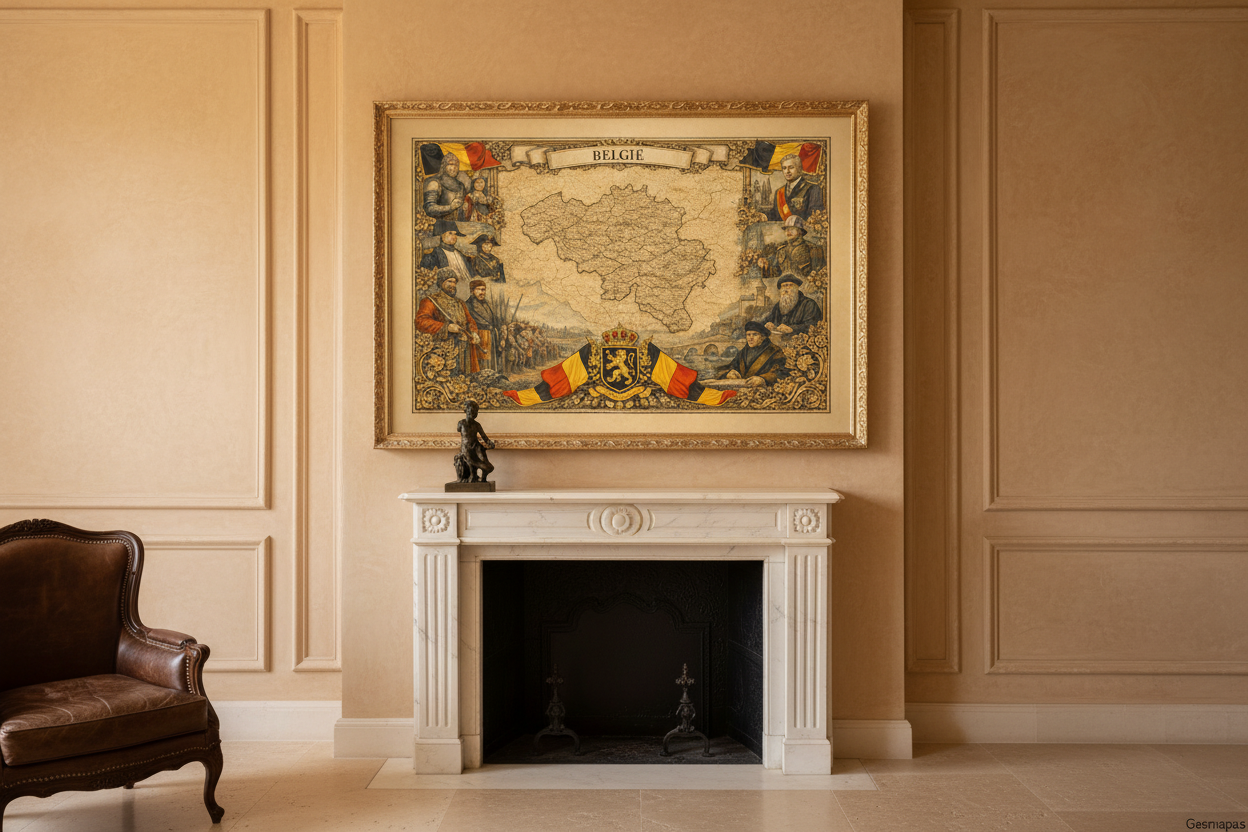 Timeless Belgium Vintage Map