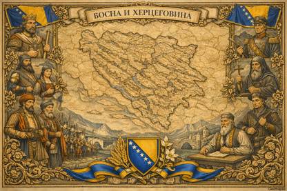Timeless Bosnia Herzegovina Vintage Map