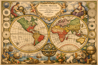 Mappe-Monde Antique World Map