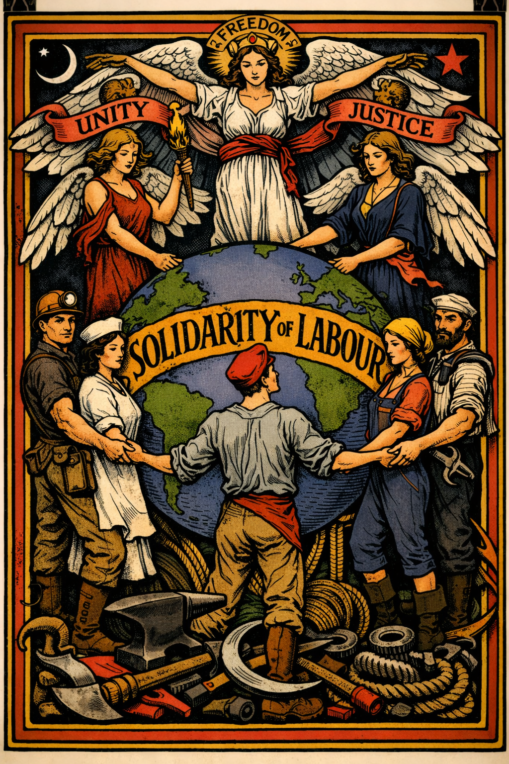 Solidarity of Labour Vintage Poster