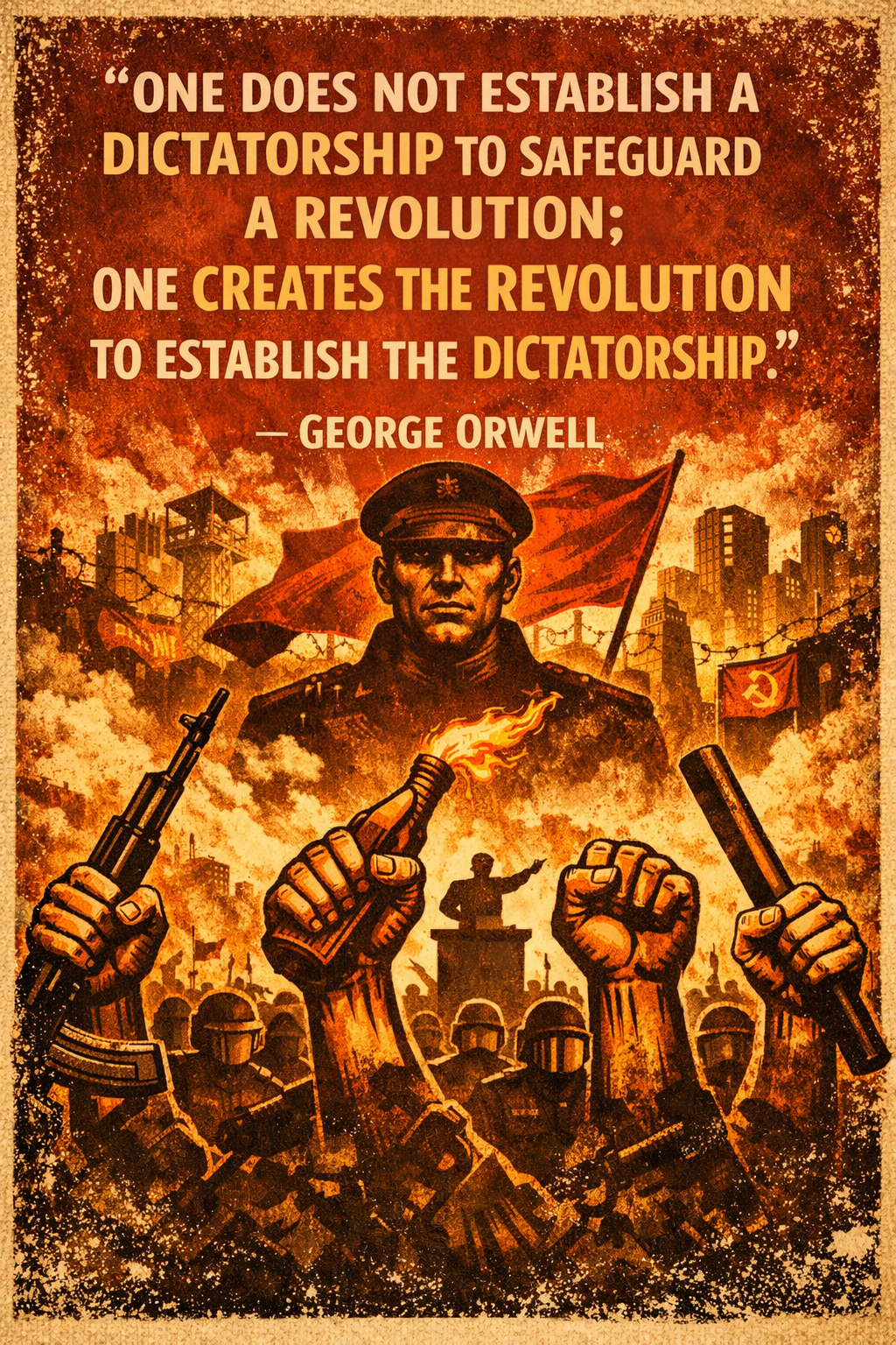 George Orwell Revolution Quote Poster