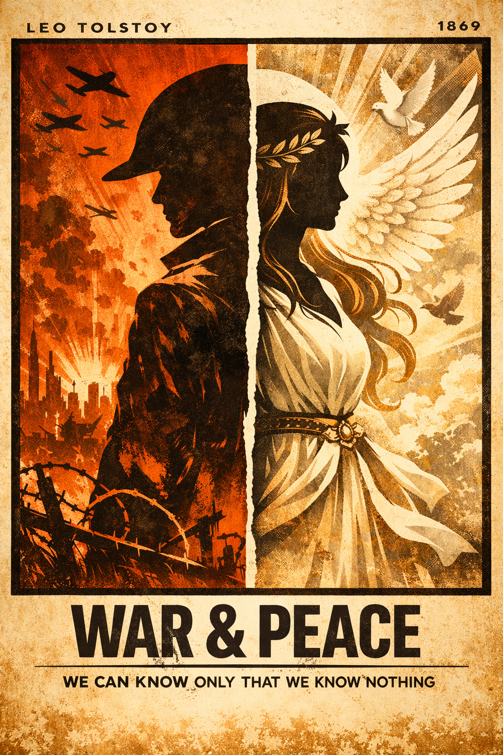 War & Peace Literary Poster