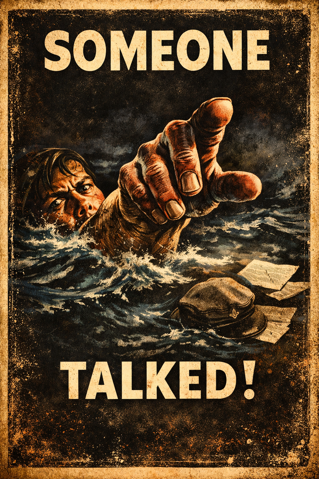 Someone Talked! Vintage Propaganda Poster