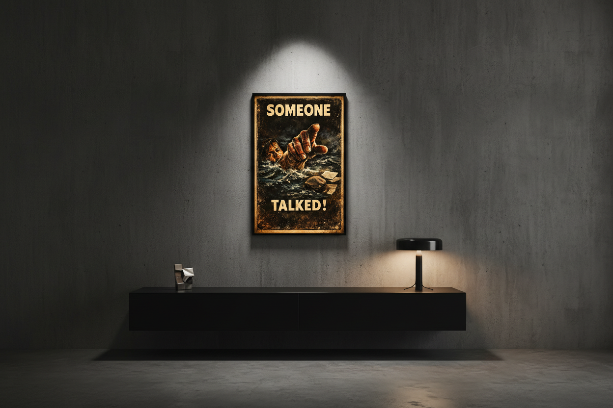 Someone Talked! Vintage Propaganda Poster