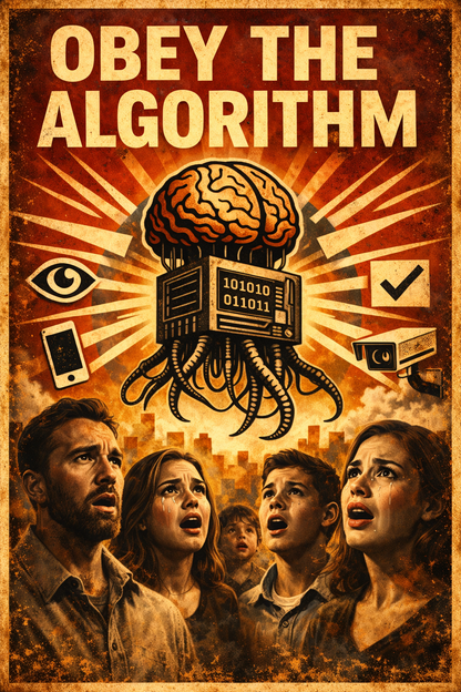 Obey the Algorithm Vintage Poster