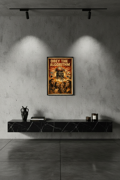 Obey the Algorithm Vintage Poster