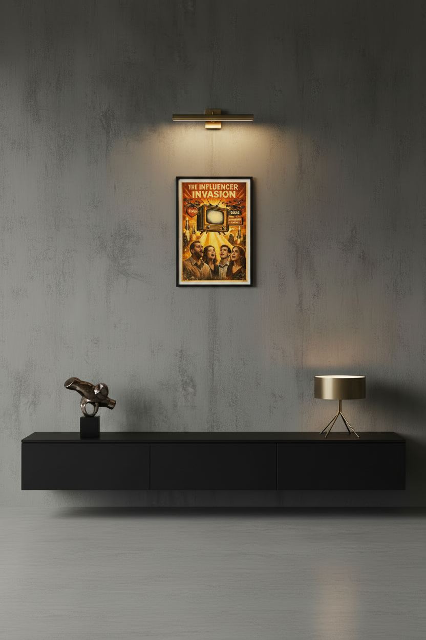 The Influencer Invasion Vintage Poster