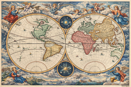 Celestial Vintage World Map