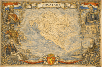 Timeless Croatia Vintage Map