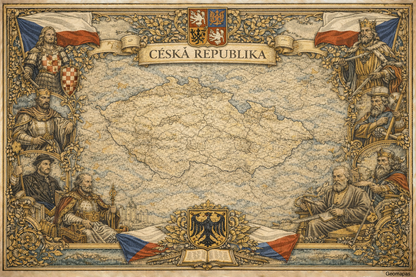 Timeless Czech Republic Vintage Map