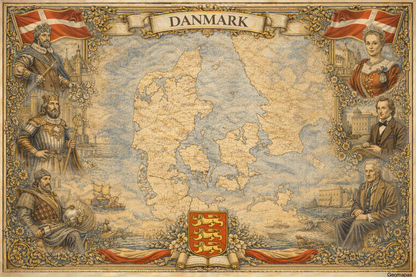 Timeless Denmark Vintage Map