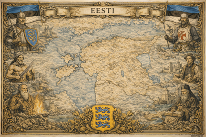 Timeless Estonia Vintage Map