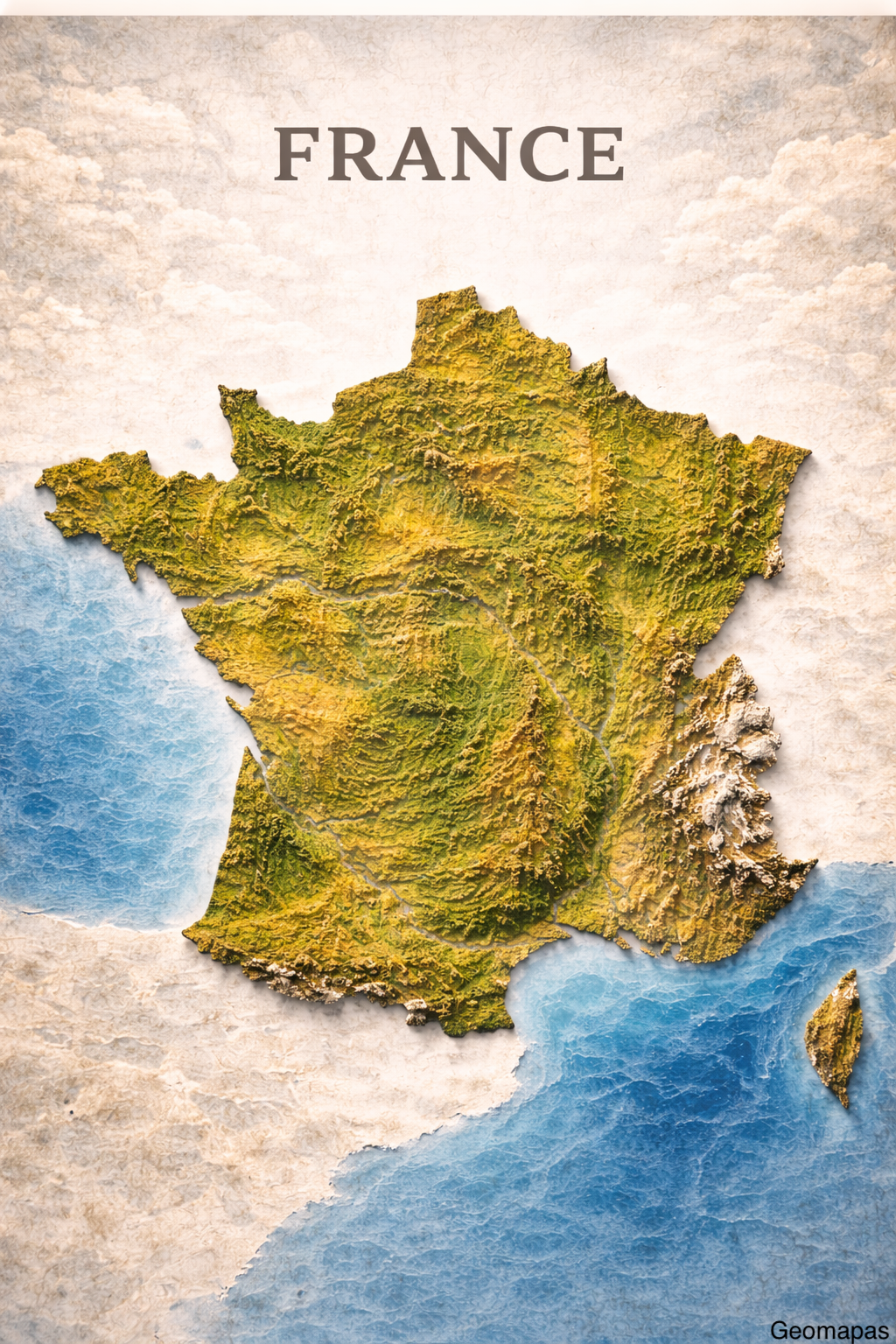 France Relief Map