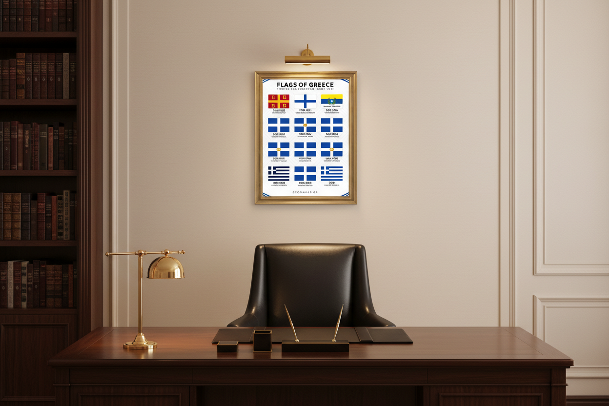 Flags of Greece Historical Timeline Poster