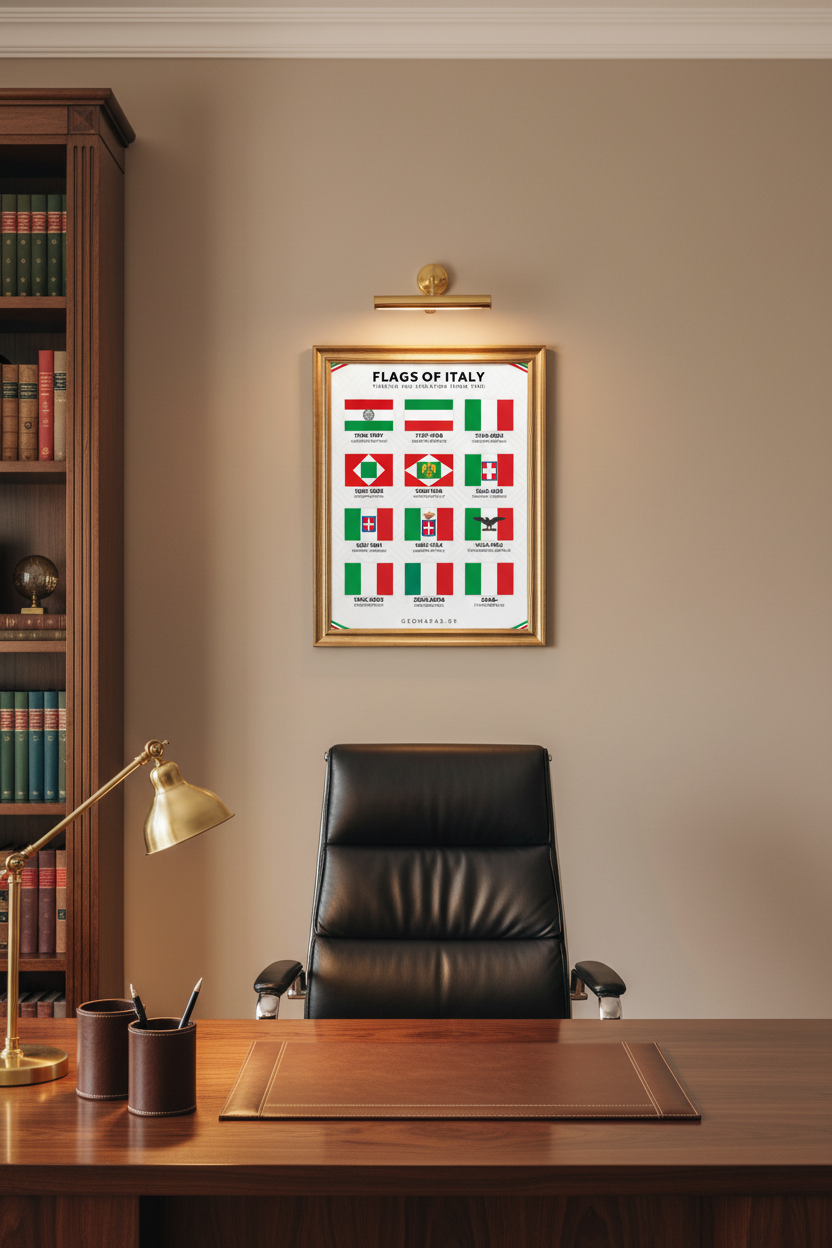 Flags of Italy Timeline Poster