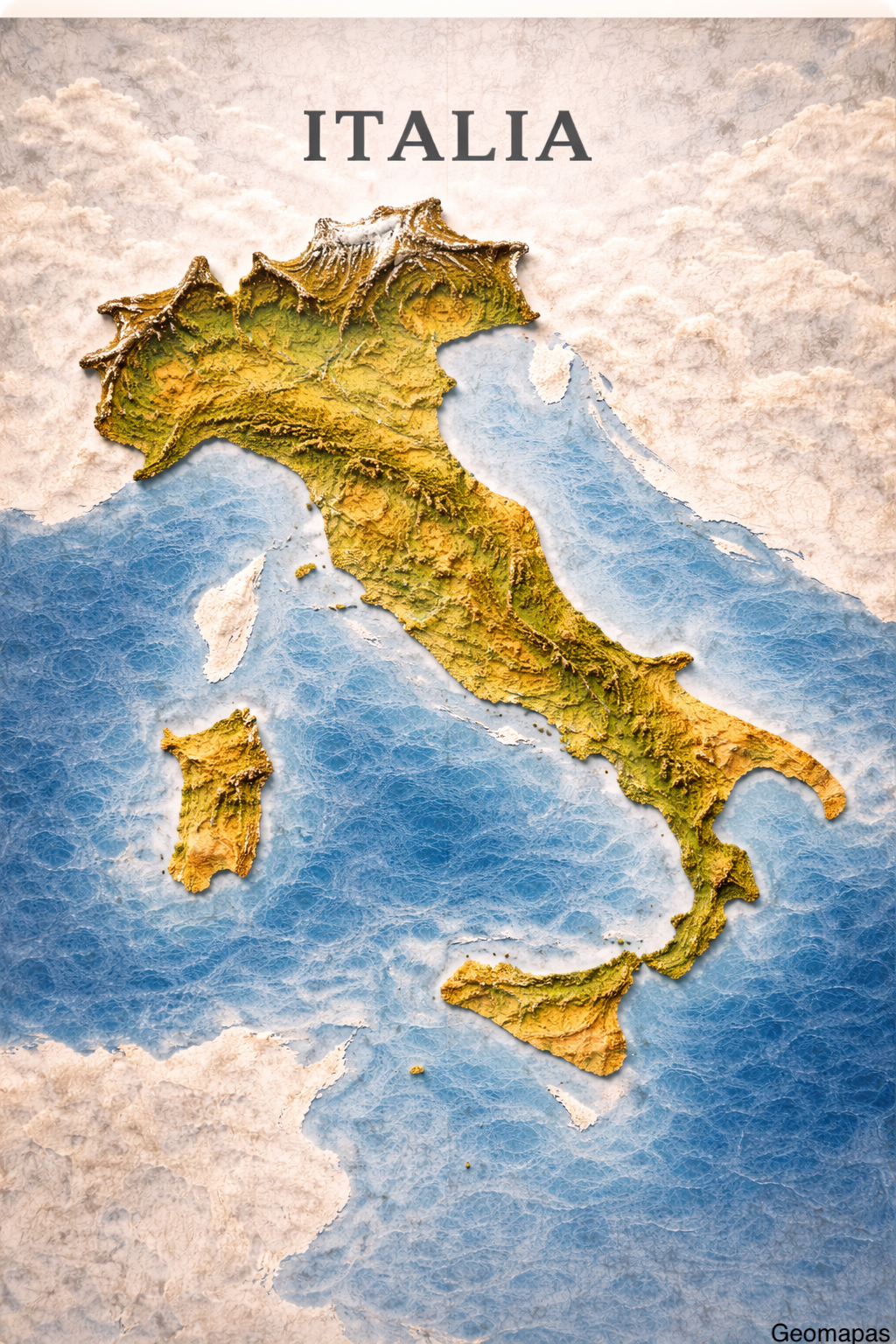 Italy Relief Map