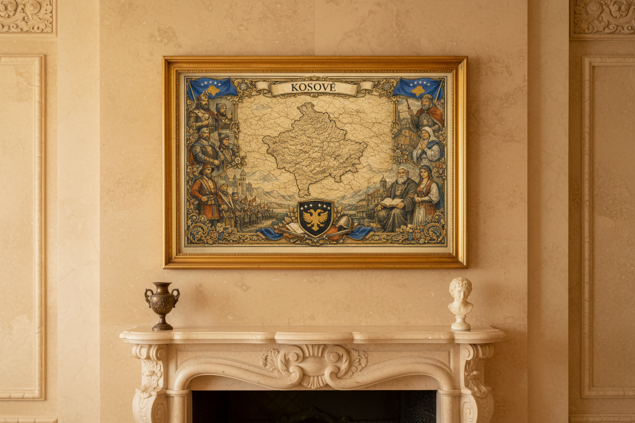 Timeless Kosovo Vintage Map