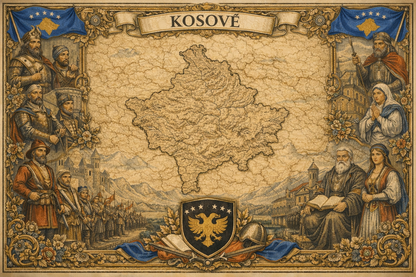 Timeless Kosovo Vintage Map