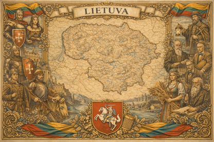 Timeless Lithuania Vintage Map