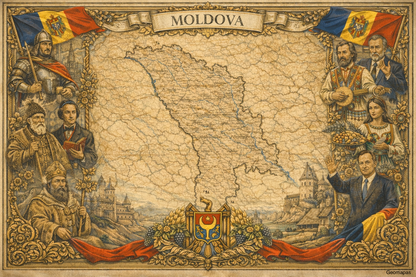 Timeless Moldova Vintage Map