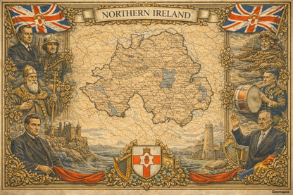 Timeless Northern Ireland Vintage Map