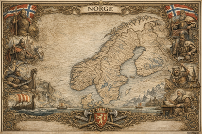 Timeless Norway Vintage Map