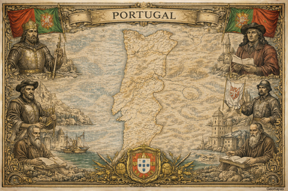 Timeless Portugal Vintage Map
