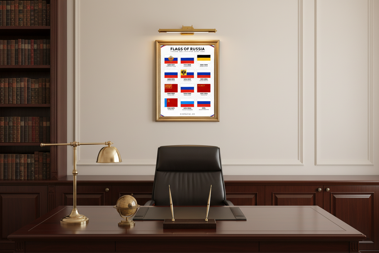 Flags of Russia Timeline Poster
