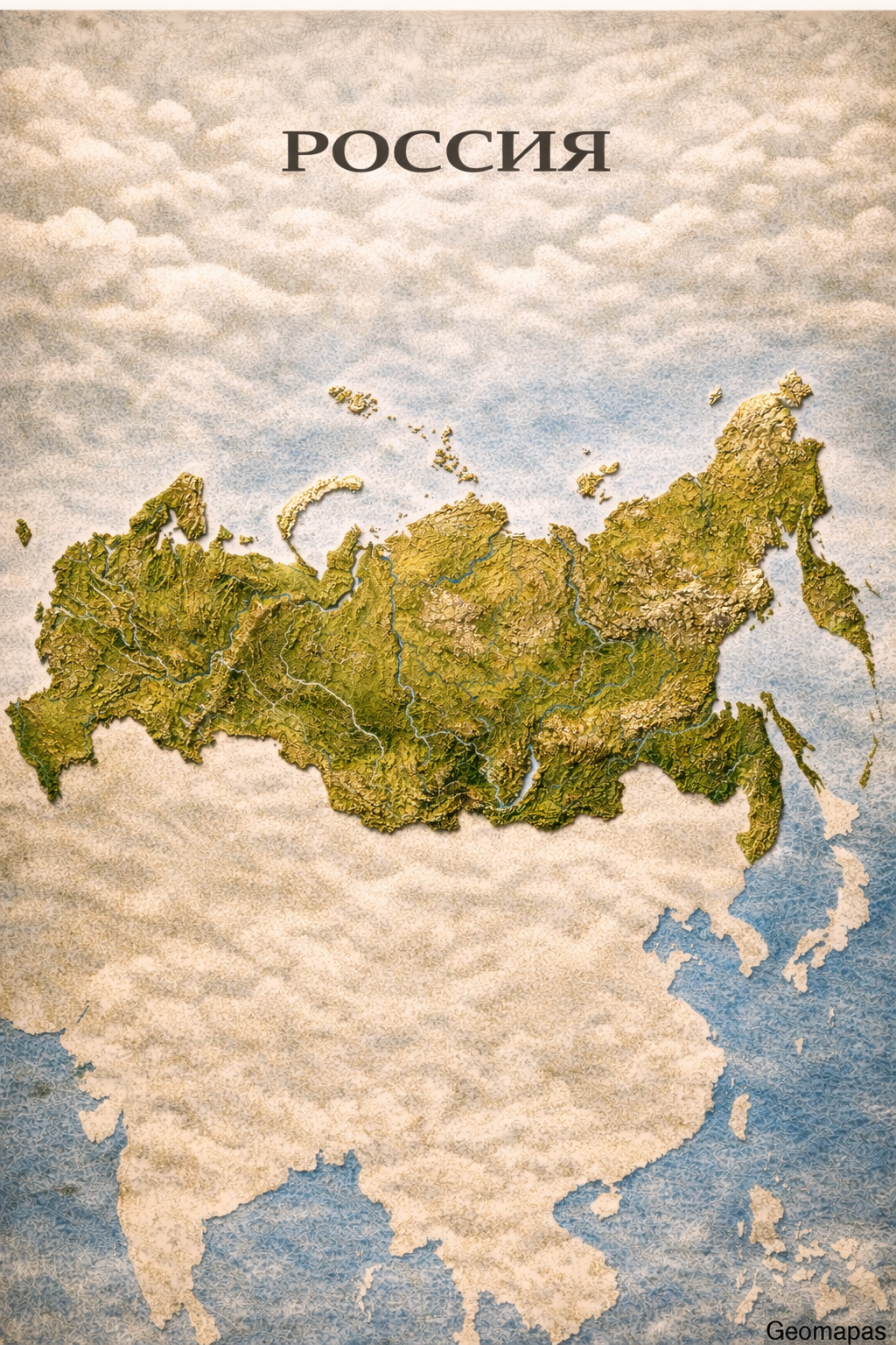Russia Relief Map