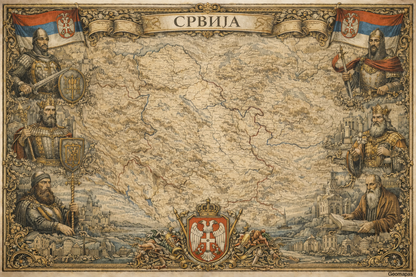 Timeless Serbia Vintage Map