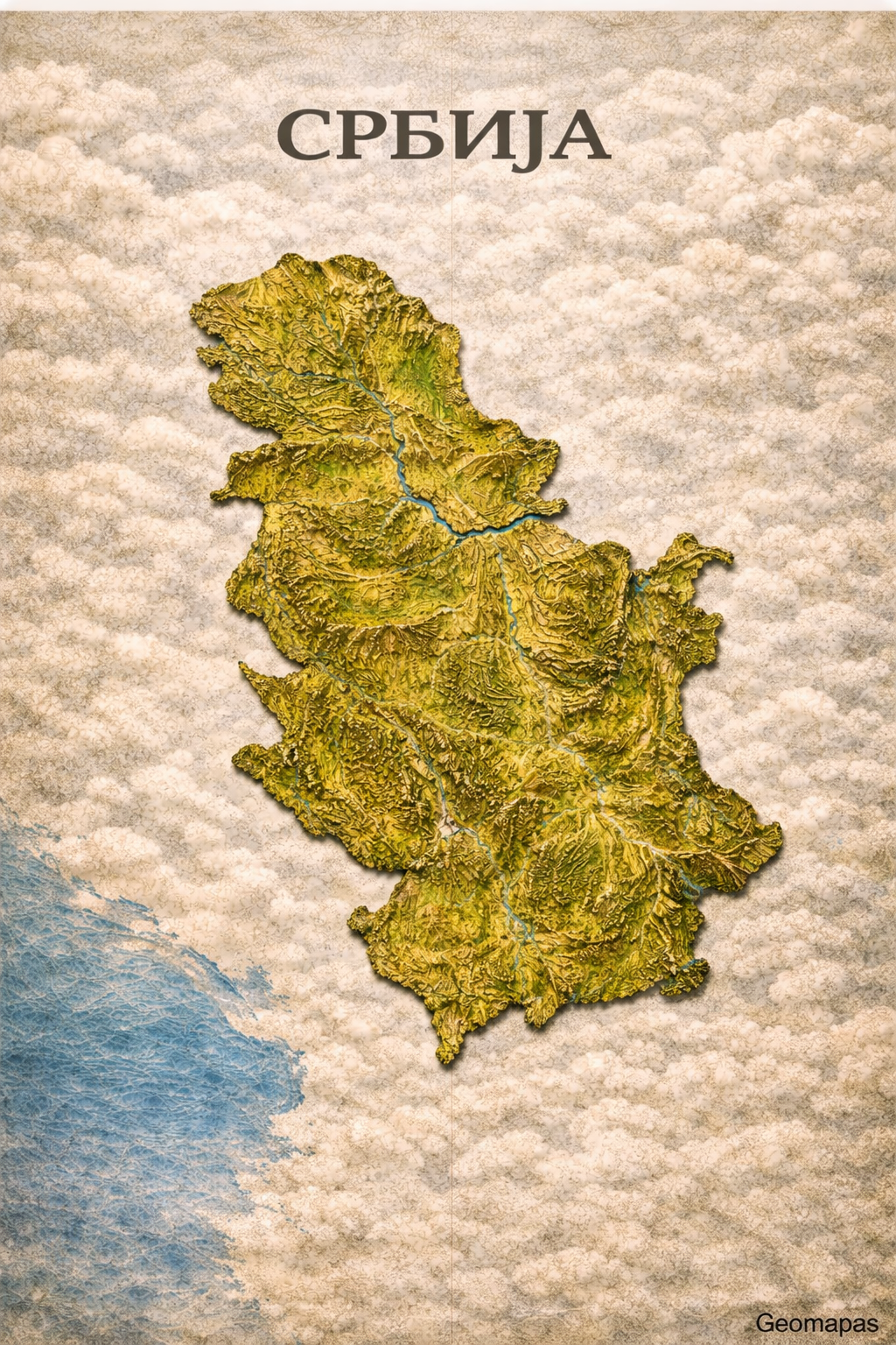 Serbia Relief Map