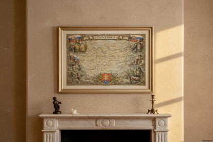 Timeless Slovakia Vintage Map