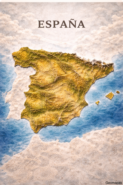 Spain Relief Map