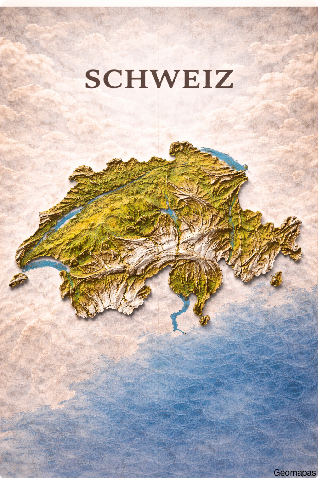 Switzerland Relief Map
