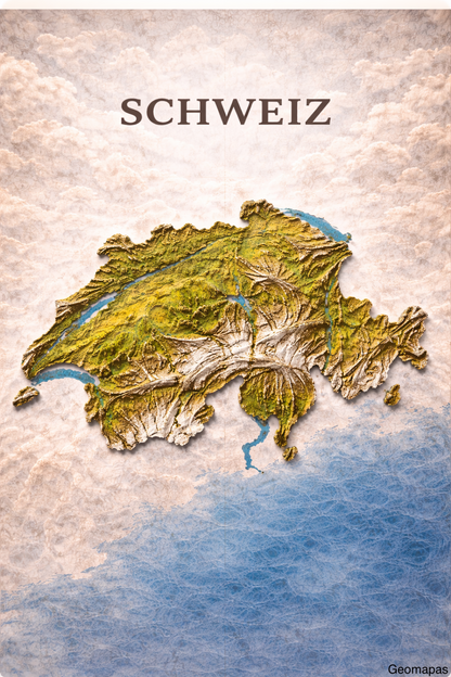 Switzerland Relief Map