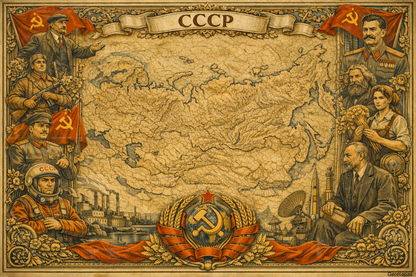 Timeless USSR Vintage Map