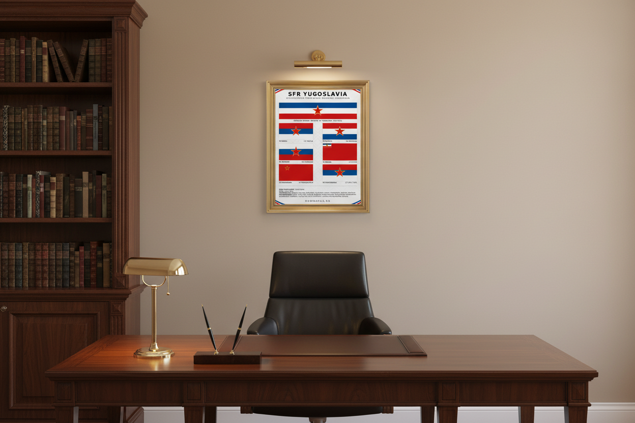 SFR Yugoslavia Flags Educational Poster