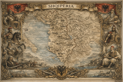 Timeless Albania Vintage Map