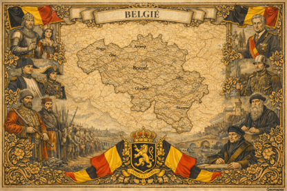 Timeless Belgium Vintage Map