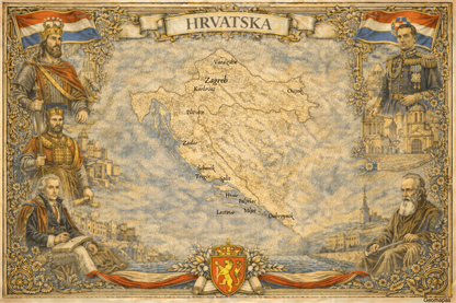 Timeless Croatia Vintage Map