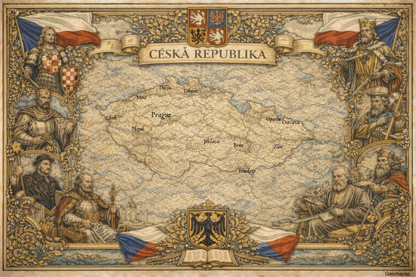 Timeless Czech Republic Vintage Map