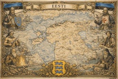 Timeless Estonia Vintage Map