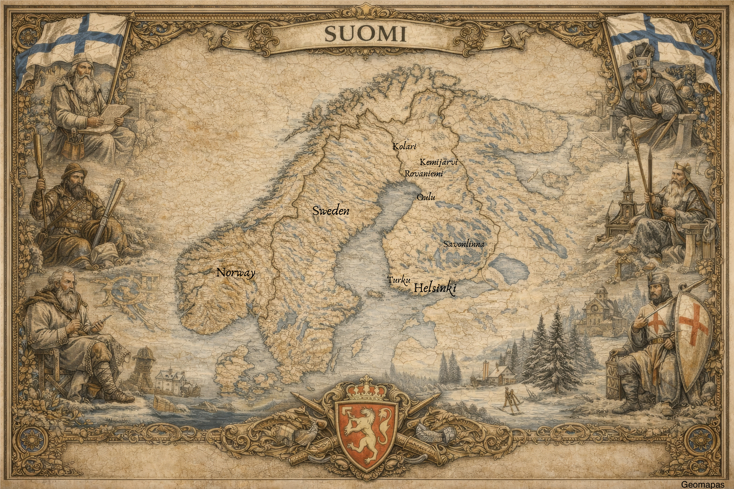 Timeless Finland Vintage Map