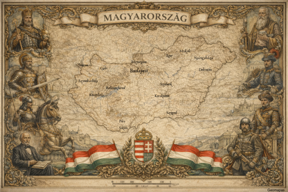 Timeless Hungary Vintage Map