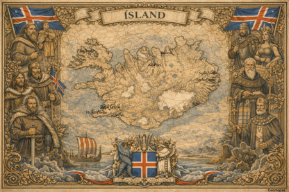 Timeless Iceland Vintage Map